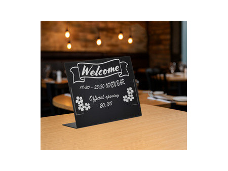 EUROPEL Ardoise de table, A6 paysage, set de 10, noir