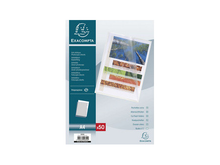 EXACOMPTA Pochette coin, A4, PP, 0,12 mm, transparent lisse
