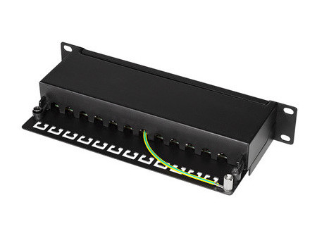LogiLink Panneau de brassage 10' cat. 6A, 12 ports, gris