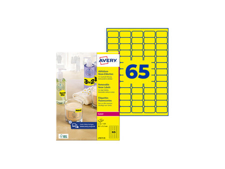 AVERY Zweckform Stick&Lift Etiquette, 99,1 x 38,1 mm, jaune