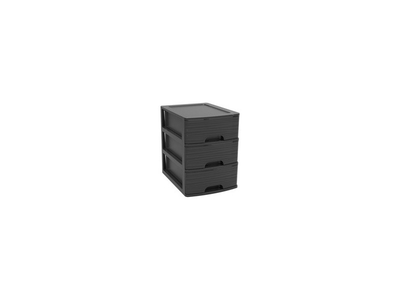 EDA Module de classement STONE, A5, 3 tiroirs, PP, noir