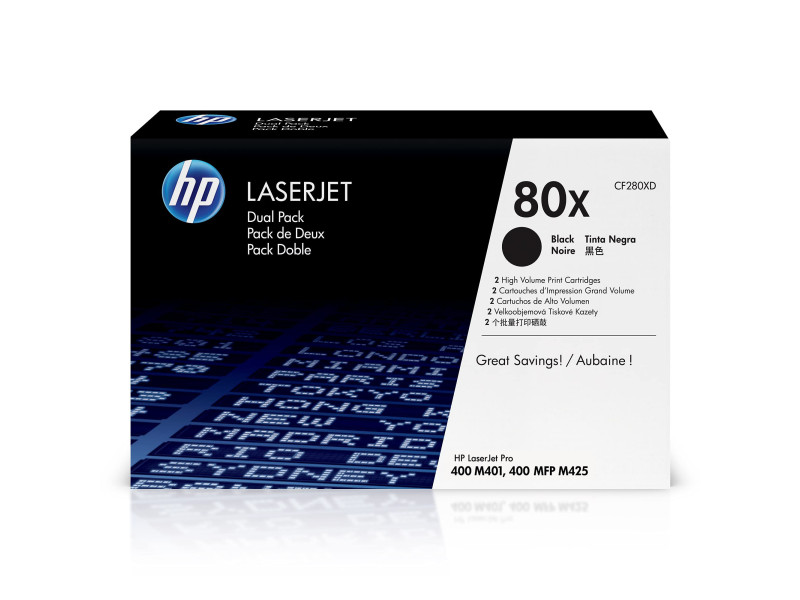 hp Toner 80X pour hp LaserJet Pro 400, noir, HC, pack double