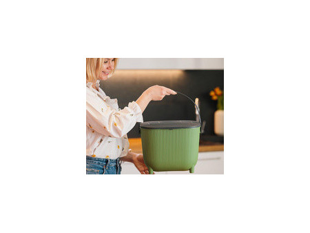 EDA Poubelle à compost avec filtre, vert/anthracite
