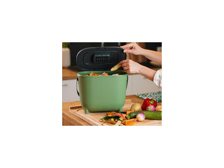 EDA Poubelle à compost avec filtre, vert/anthracite