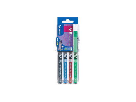 PILOT Stylo roller Hi-Tecpoint V5 Set2Go, étui de 4