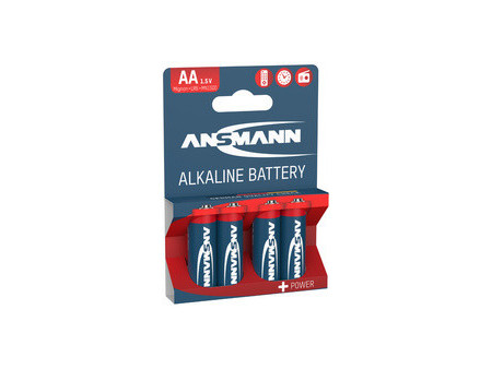 ANSMANN Pile alcaline 'RED', Mignon AA, blister de 4