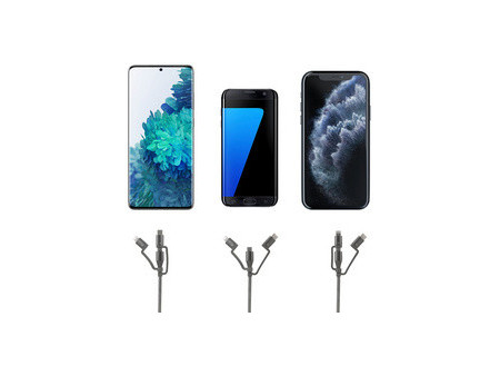 ANSMANN Câble 3en1 de charge & de données, Lightning/USB-C/