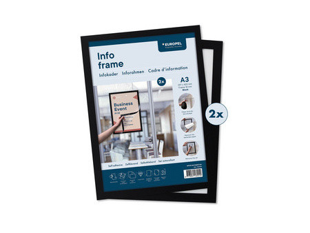 EUROPEL Cadre magnétique INFO FRAME, A3, noir