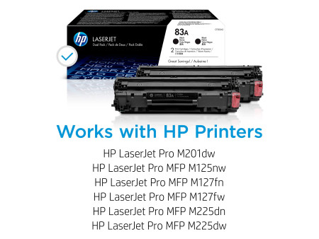 hp Toner hp 83A pour LaserJet Pro M201n, pack de 2, noir