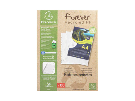EXACOMPTA Pochette perforée Forever, A4, PP, grainé
