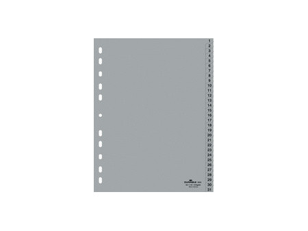 DURABLE Intercalaires en plastique, chiffres, A4, 10 touches