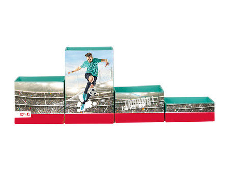 ROTH Set de pots à crayons 'Footballeur', en carton, 4 pots