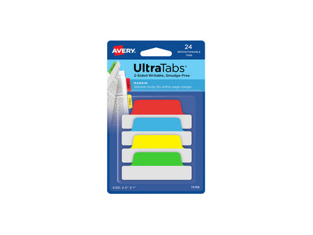 AVERY Zweckform Onglet adhésif UltraTabs blanc, 63,5 x 25 mm