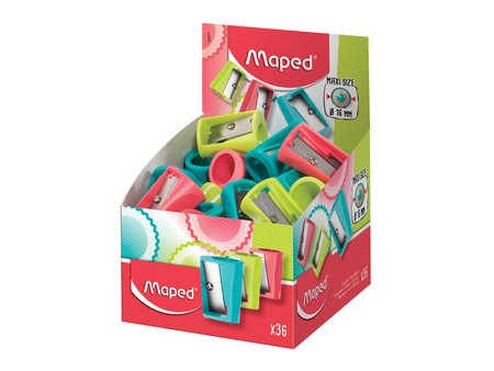 Maped Taille-crayon Vivo, en plastique, présentoir de 36