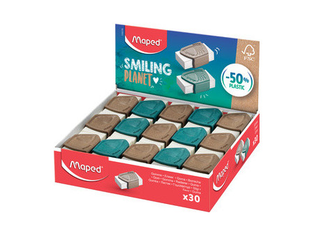 Maped Gomme Precision SMILING PLANET, présentoir de 30