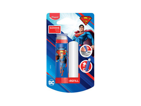 Maped Gomme en plastique SUPERMAN + gomme de rechange