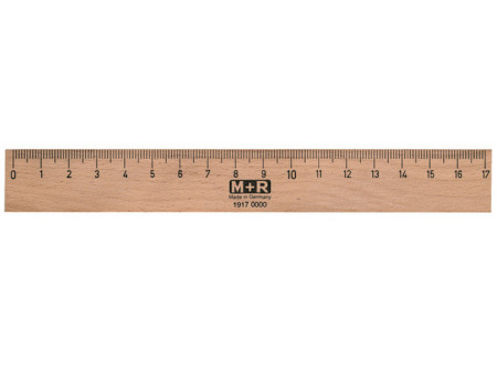 M+R Règle en bois, 170 mm, hêtre, avec insert métallique