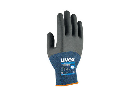 uvex Gants de travail phynomic pro, bleu/anthracite, T.6