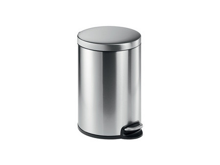 DURABLE Poubelle à pédale en acier inox., rond, 20 l, argent