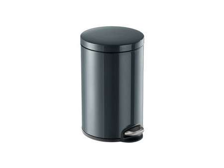 DURABLE Poubelle à pédale métal, rond, 12 litres, noir