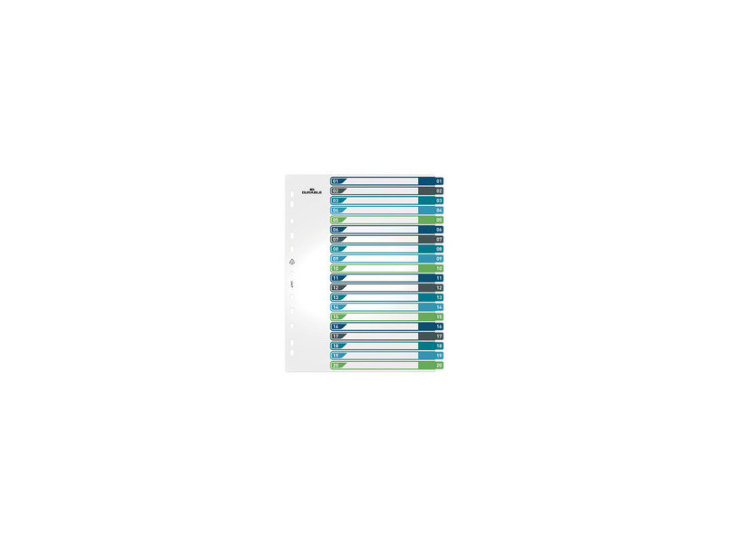 DURABLE Intercalaire en plastique, numérique, A4+
