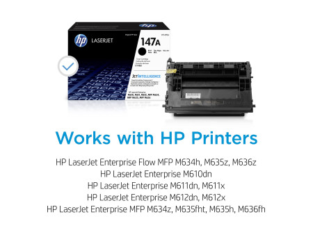 hp Toner hp 147A pour LaserJet Enterprise M611dn, noir