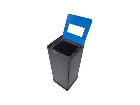 ALBA Poubelle de tri sélectif pour papier, noir/bleu