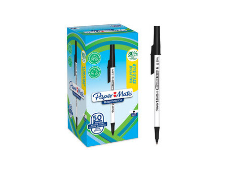 Paper:Mate Stylo à bille Kilometrico, boîte de 50, noir