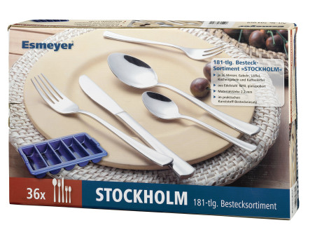 Esmeyer 181 pièces de couvert 'Stockholm', acier inoxydable