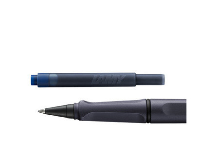 LAMY Stylo roller safari steel black, avec cartouche d'encre