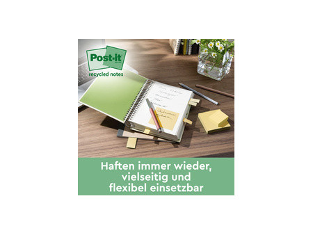 Post-it Bloc-note adhésif Recycling notes, 51 x 38 mm, jaune