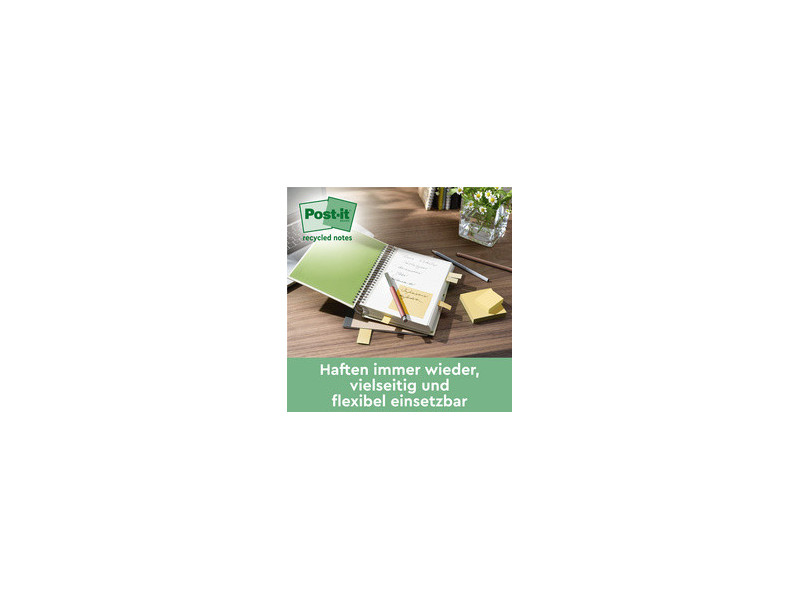 Post-it Bloc-note adhésif Recycling notes, 51 x 38 mm, jaune