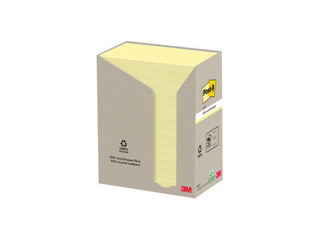 Post-it Bloc-note adhésif Recycling notes, 51 x 38 mm, jaune