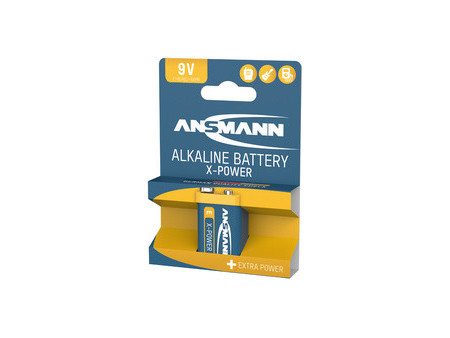 ANSMANN pile alcaline 'X-Power', 9V bloc E, présentoir de 10