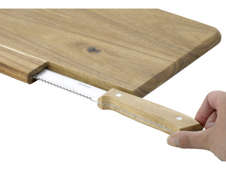 Esmeyer Planche à découper, en acacia, avec couteau à pain