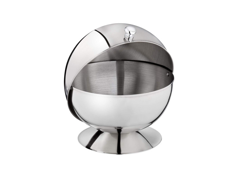 APS Sucrier boule à couvercle coulissant, acier inoxydable