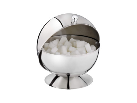 APS Sucrier boule à couvercle coulissant, acier inoxydable