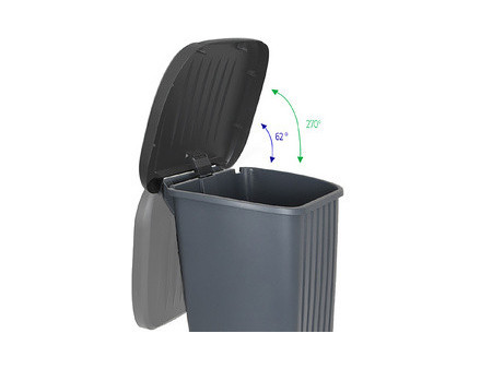 EDA Poubelle, 100 litres, plastique, anthracite
