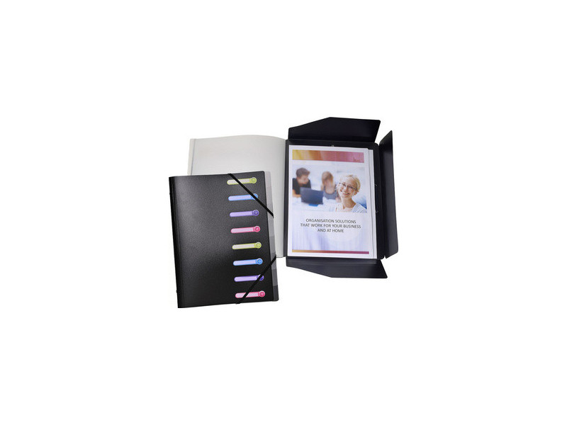 EXACOMPTA Trieur, A4, PP, 12 compartiments, assorti