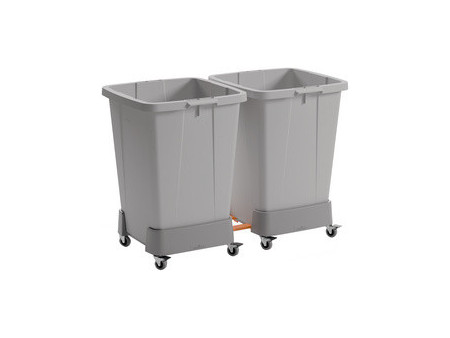 DURABLE Chariot DURABIN 60 L, en rPP, 4 roulettes, gris