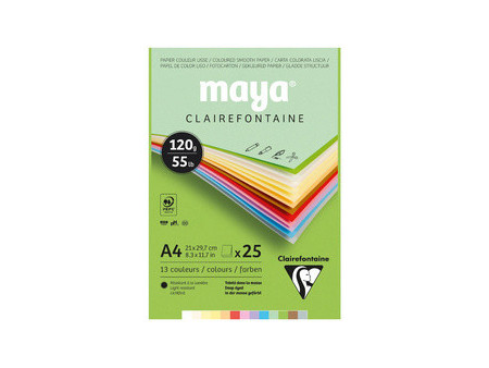 Clairefontaine Bloc de papier couleur MAYA, A4, 120 g/m2