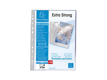 EXACOMPTA Pochette perforée Extra Strong, A4, transparent