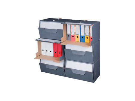 smartboxpro Conteneur d'archives, gris, couvercle perforé