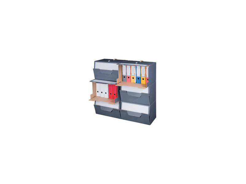 smartboxpro Conteneur d'archives, gris, couvercle perforé