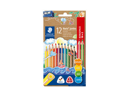 STAEDTLER Crayon de couleur Noris jumbo, étui de 10