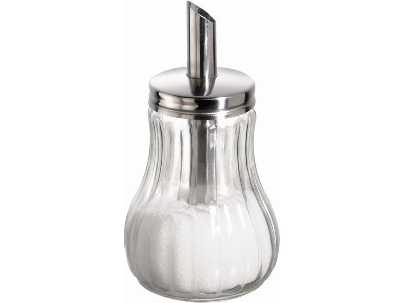 APS Sucrier, avec tube doseur, acier inoxydable/verre