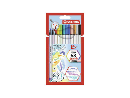 STABILO Feutre pinceau Pen 68 brush, étui en carton de 8