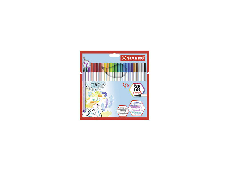 STABILO Feutre pinceau Pen 68 brush, étui en carton de 24