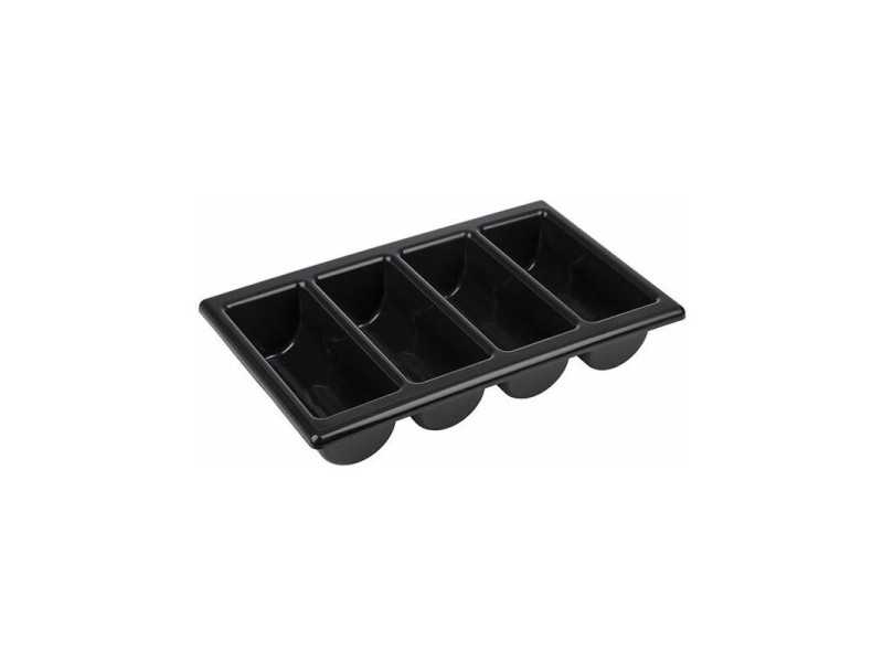 APS Range-couverts GN 1/1, à 4 compartiments, noir
