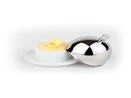 APS Beurrier, en acier inoxydable/porcelaine